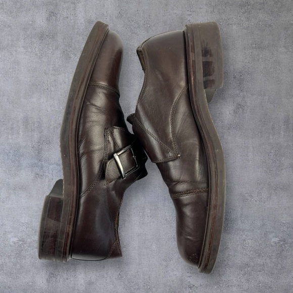 GH Bass & Co Brown Leather Monk Strap Oxford Shoes Sz: 11M - Picture 4 of 10